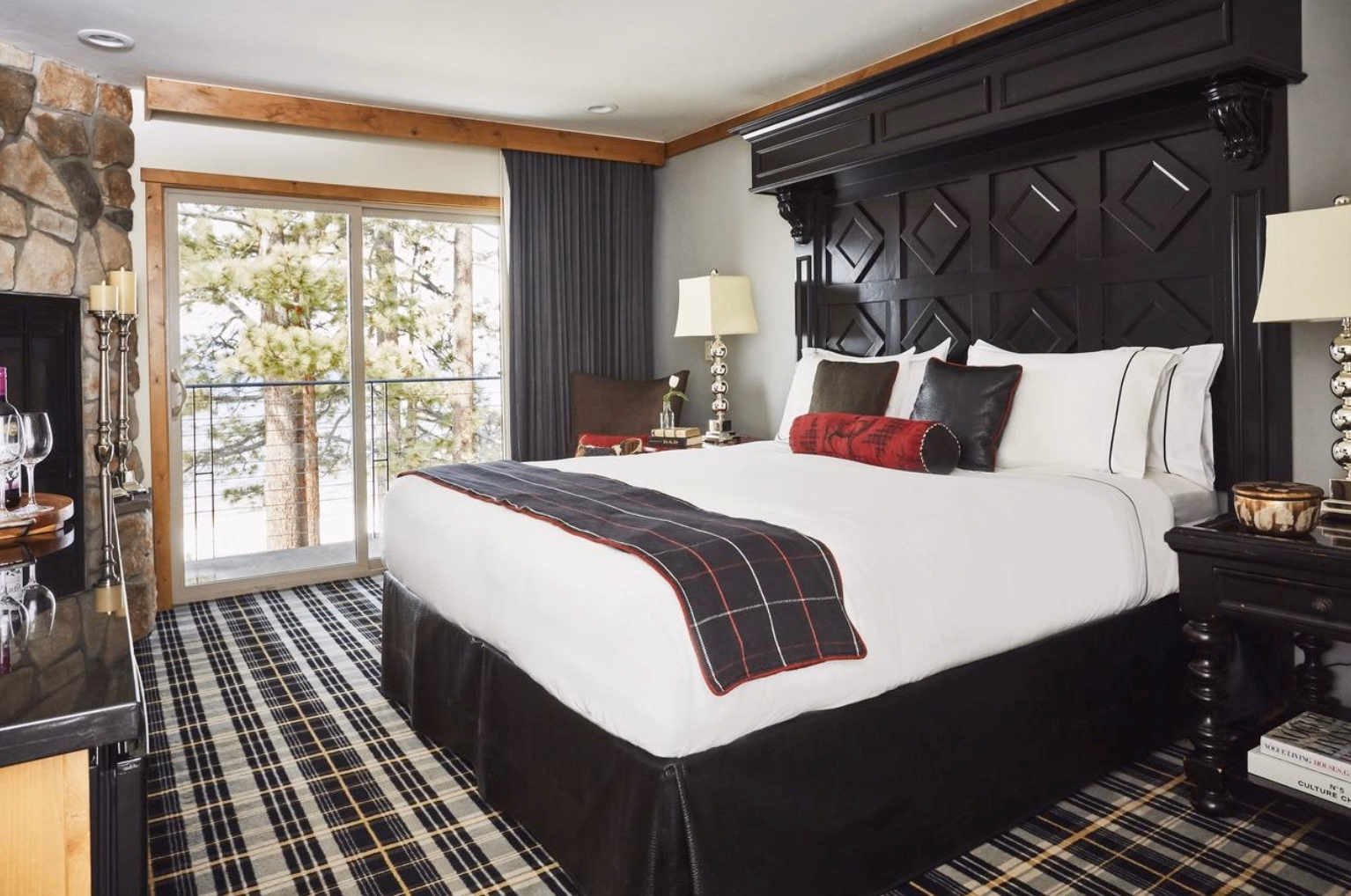 Elegant bedroom setting for destination boudoir at Lake Tahoe